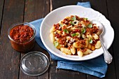 Gnocchi with sundried tomatoes and olive pesto