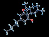 Tetrahydrocannabinol (THC) drug molecule