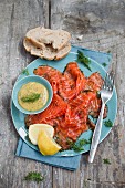 Gravlax with dill and mustard sauce