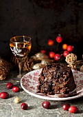 Christmas pudding with cranberries
