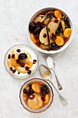 Pear Dried Fruit Compote with yoghurt