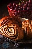 French bread on a wooden table