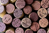 Lots of wine corks (seen from above)
