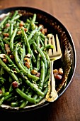 Green beans with bacon and nuts