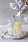 A white Candy Floss Fizz cocktail