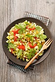 Cauliflower tabouleh with tomatoes and mint
