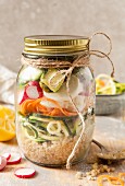 Healthy raw salad in a jar