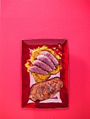 Roasted duck breast, whole and sliced (Asia)