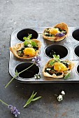 Muffin nests with spinach and egg