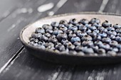 Blueberries in a dish