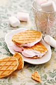 Marshmallow-filled waffles