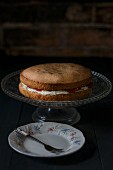 Victoria Sponge Cake (biscuit cake with buttercream and jam, England)