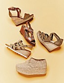 Various summer shoes in natural tones