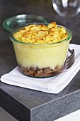 Hachis parmentier (French mince meat bake with mashed potato) in a glass dish