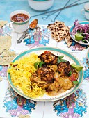 Chicken tikka with rice (India)