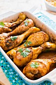 Oven-grilled chicken drumsticks with paprika