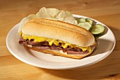 Po boy sandwich with pastrami and cheese (USA)