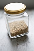 Quinoa in a screw-top jar