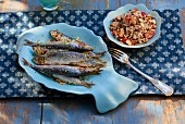 Grilled sardines with a rice salad