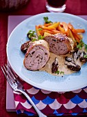 Veal roulades with morel and tonka bean sauce