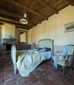 French-style bedroom with two-tone wall