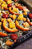 Oven-baked pumpkin with polenta and sage