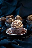 Chocolate cupcakes with chocolate and avocado cream frosting