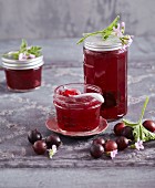 Gooseberry jelly with scented leaf pelargoniums