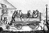 19th Century steam car, UK, illustration