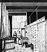 19th Century tobacco production, illustration