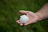 Baseball-sized hailstone