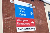 Hospital emergency departments sign