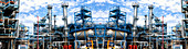 Oil and gas refinery, panoramic view