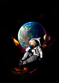 Astronaut with planet earth