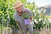 Senior woman gardening