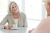 Senior woman with cup of tea