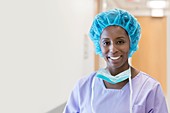 Female surgeon looking towards camera