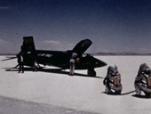 X-15 aircraft being towed away after landing, 1960s