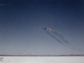 B-52 mothership flying over X-15 landing site, 1960s