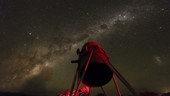 Stargazer observing the Milky Way, time-lapse footage