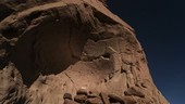 Atacama rock art in moonlight, time-exposure footage
