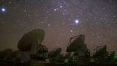 ALMA radio telescopes, time-lapse footage