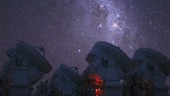 ALMA radio telescopes, time-lapse footage