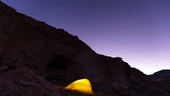 Camping in a canyon in Chile, time-lapse footage