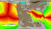 Tectonic plate movements over 200 million years, animation