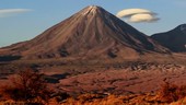 Licancabur volcano at sunset, time-lapse footage