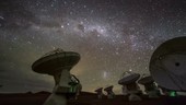ALMA radio telescopes, time-lapse footage