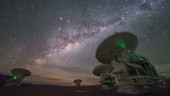 ALMA radio telescopes, time-lapse footage