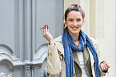 Happy woman with a keys