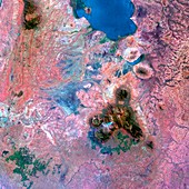 Mulanje Massif and Lake Chilwa, satellite image